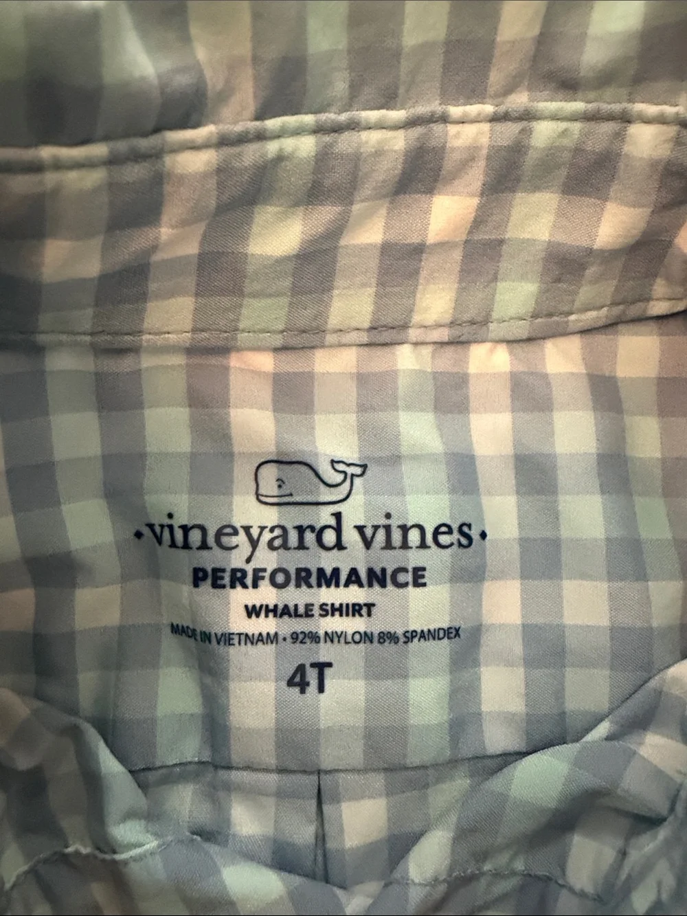 Vineyard Vines Boys Blue & White Gingham Button-Down Shirt - Picture 3 of 4